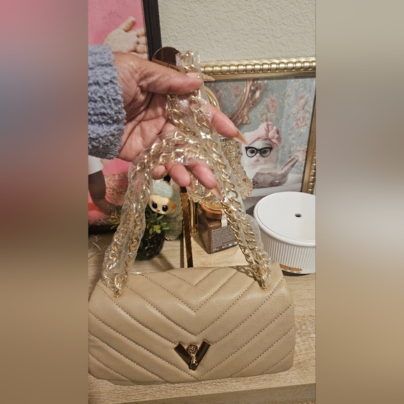 Valentino Orlandi Taupe Quilted Shoulder Bag - Picture 11 of 11